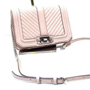 Rebecca Minkoff Pink Chevron Crossbody Bag with Silver Hardware